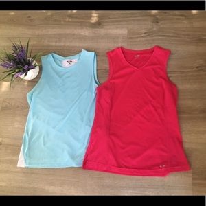 Champion workout tank top set blue red small